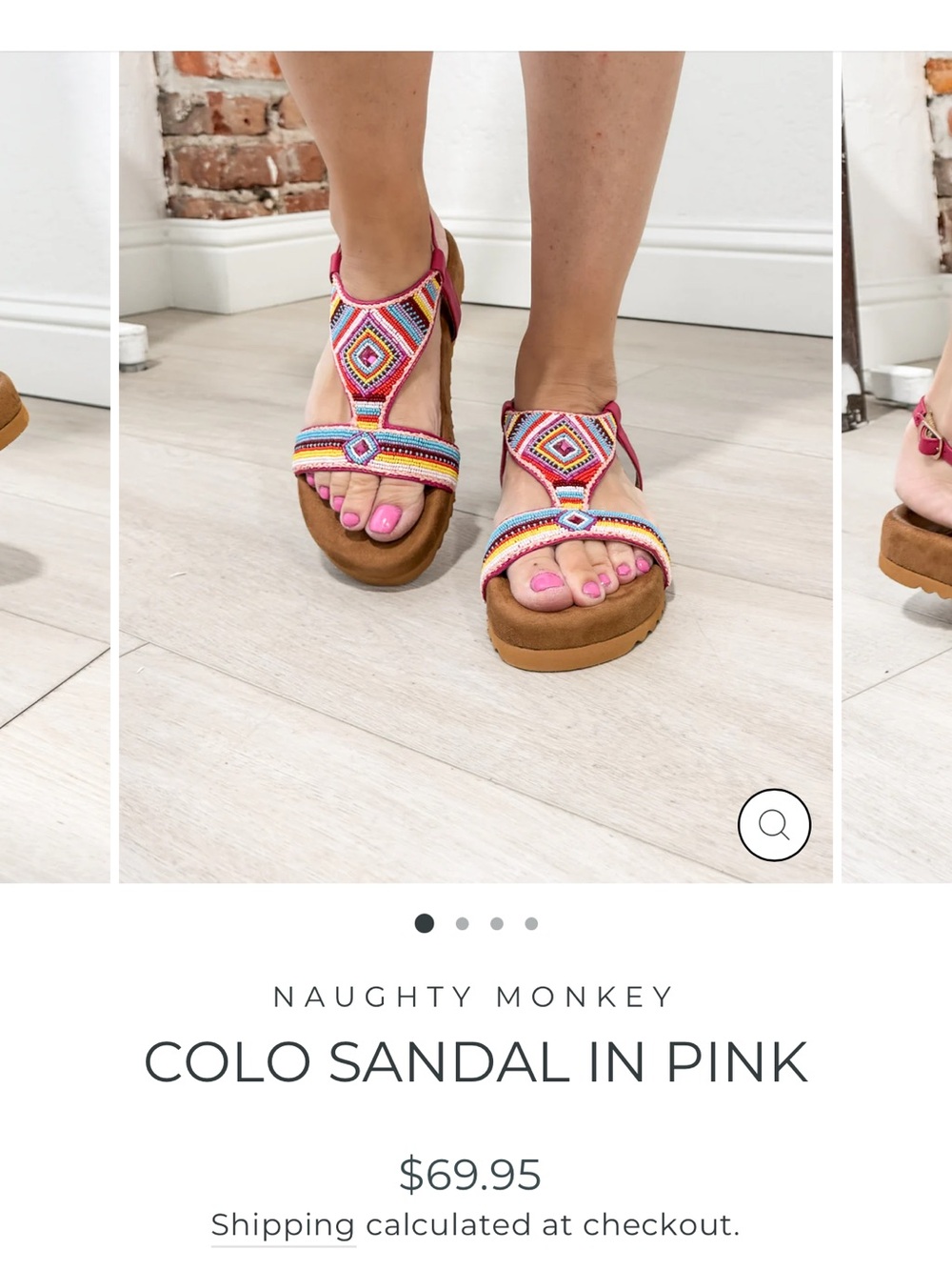 naughty monkey Multicolor Beaded Sandal with Red Ankle Strap